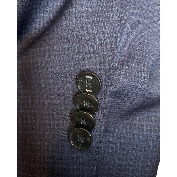 Hugo Boss Blue Checked Suit Jacket Slim Size 40R NWOT - Picture 9 of 9